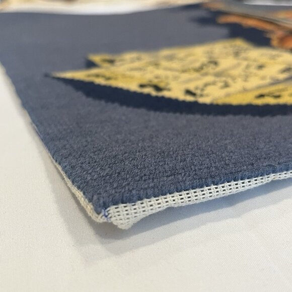 Vtg 1970s Completed Needlepoint Violin Instrument Sheet Music Wall Hanging Decor - Picture 10 of 16